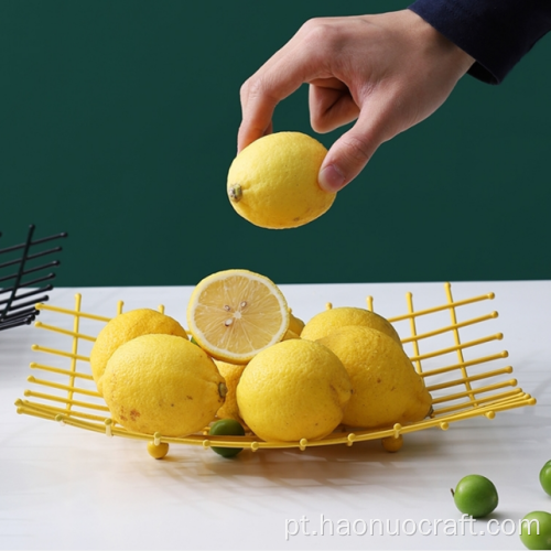 Cesta quadrada de rede de ferro para frutas